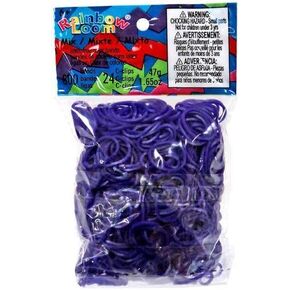 Official Rainbow Loom 600 Ct. Rubber Band Refill Pack DEEP PURPLE [Includes 25 C-Clips!]