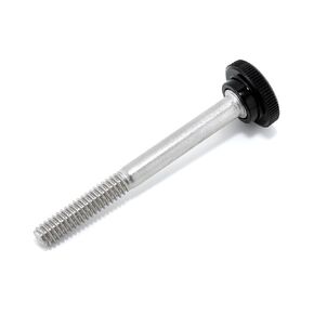 1/4"-20 x 2-1/2" Thumb Screw Stainless Steel - Black Knurled Round Plastic Knob - Standard/Coarse Thread Thumbscrew - Length: 2.500" - Proudly Built in USA - Package of (4)