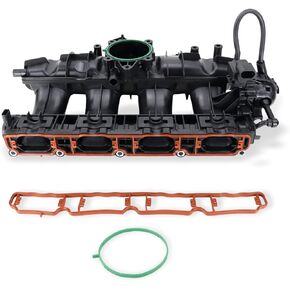 Lqito Engine Lower Intake Manifold W/Gasket Solenoid Valve and Position Sensor Compatible with 2008-2018 2.0T Audi Q3/A3, VW Jetta/Tiguan/Beetl/Passat/GTI Replace# 06J133201BH