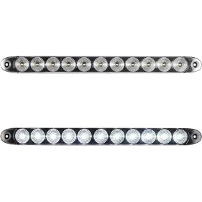 Partsam 2Pcs 15" Inch White Led Trailer Reverse Backup Light Bars Clear Lens, Sealed 11 LED Flange Mount Trailer Truck 15" Inch Reverse White Light Bar Utility Marker Light Bar RV Front Access Light