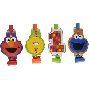 amscan 331835 Sesame Street® "Elmo Turns One"، 8 قطع، عيد ميلاد، متعدد الألوان، مقاس واحد