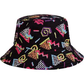 Eigso Retro 80s Theme Bucket Hats for Women Men Hip Hop Rock Scrawl Fishing Hat for Woman Man