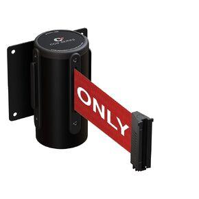 CCW Series WMB-125 Fixed Wall Mount Retractable Belt Barrier 11 Foot with Black Steel Case (Red"Authorized Access ONLY" Belt)