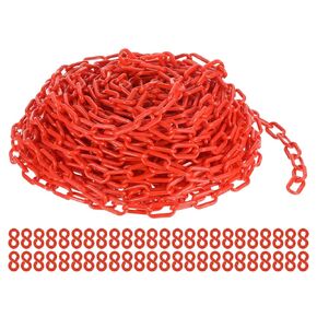 PATIKIL Plastic Chain Links, 100 Foot Safety Barrier Chain White for Crowd Control, Queue Line, Parking, Fence, Gate, Concert, Construction Site and Decoration