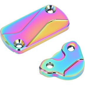 Motorcycle Front + Rear Brake Fluid Reservoir Cover Cap Set For CR125R/250R, CRF150R/250R/250F/250X/450R/450X/250RX/450RX/450L Dirt Bike, AURORA VIOLET