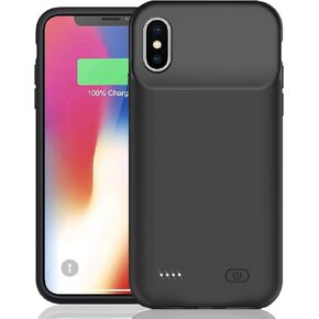 Battery Case for iPhone X/XS, Upgraded 7000mAh Ultra-Slim Portable Rechargeable Extended Battery Pack Charging Case Compatible with iPhone X/XS (5.8 inch) Power Bank Charger Cover & Carplay (Blue) in Kuwait