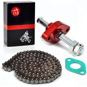 MOTO1988 Cam Timing Chain & CNC Manual Tensioner For Suzuki Quadsport Z400 LTZ400 2003-2014 12830-07G00 12760-29F01