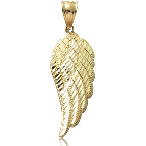حلية قلادة جناح الملاك من الذهب الأصفر عيار 10 قيراط والألماس من LoveBling (1.65 بوصة × 0.55 بوصة) in Kuwait
