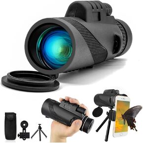 40x60 Monoculars for Adults High Powered with Smartphone Adapter and Tripod, Equipped with BAK4 Prism for Animal Bird Watching Hiking Traveling