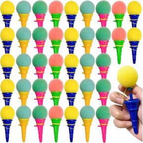 Hdagbnn 36 Pcs Ice Cream Shooters Toy,4 Inch Ice Cream Ball Toy,Mini Ice Cream LauncherCream, Foam Ball Launcher Cone Sponge Balls for Carnival Prize,Party Favors,Goody Bag Filler Kids,Children Gifts