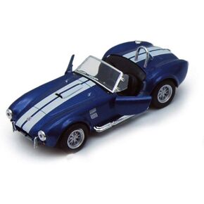 KiNSMART 1965 Shelby Cobra 427 S/C 5" 1:32 Scale Blue Die Cast Metal Model Toy Race Car w/Pullback Action