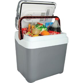 Koolatron Electric Portable Cooler Plug in 12V car Cooler 25 L (26 qt), No Ice Thermo Electric Portable Fridge for Camping, Travel Road Trips Trucking with 12 Volt DC Power Cord, Gray/White. in Saudi Arabia