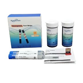 KuweiCheck Hemoglobin Strips 50 pcs with 50 pcs Capillary Tubes