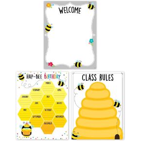 CTP Busy Bees Classroom Essentials 3-Chart Pack for Classroom (Creative Teaching Press 10824)