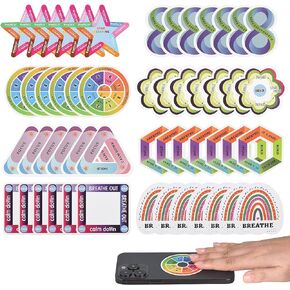 56 Pieces Calm Anxiety Sensory Stickers, 8 Styles 7 Sheets Fidget Tactile Calm Breathing Stickers Adhesives Anxiety Relief for Adults Teens Stress Relief