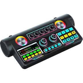 حزمة معدات البودكاست، واجهة صوت USB مع خلاط ومكبر صوت 16 وات، لوحة صوت، مغير الصوت، مجموعة بدء تشغيل خلاط الصوت للهاتف والكمبيوتر الشخصي والكاريوكي والبث المباشر وتسجيل البودكاست والألعاب in Kuwait