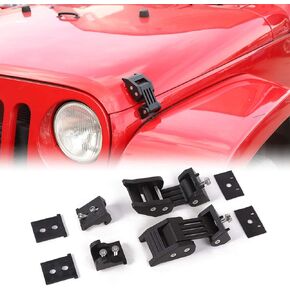 JeCar Aluminum Hood Latches for 2007-2018 Jeep Wrangler JK JKU Rubicon Sahara Sport (1 Pair)