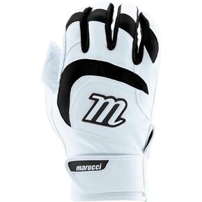 MARUCCI Signature Youth Batting Glove V4, White/Black, Youth Large