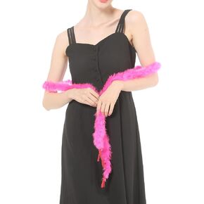 Ws&Wt 14 جرام 2 ياردة Marabou Boa ريشة رقيقة Boa Fluffy DIY Craft Halloween زي - أبيض