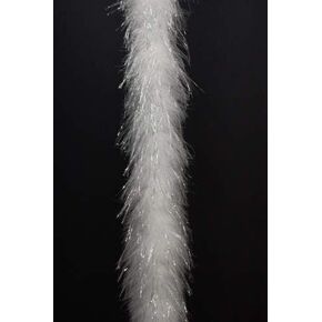 Marabou 2 Yards Long (72") 22 Grams (WHITE w/SILVER LUREX)