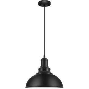 Pendant Lights, Farmhouse Pendant Lamp with Metal Shade (White Inside), Matte Black Industrial Pendant Lighting for Kitchen Island, Dining Room, Bedroom, Hallway