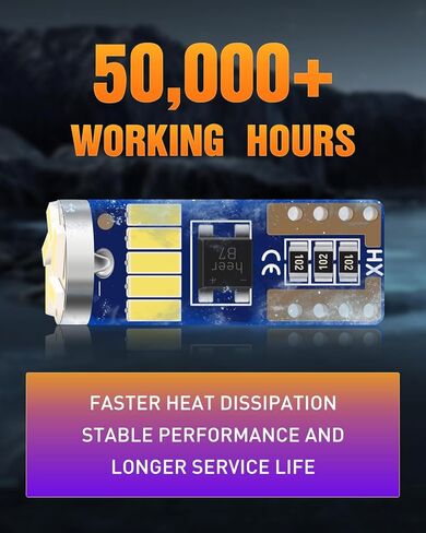 LUYED 10 × 500 لومن ساطع للغاية 9-30 فولت 4014 15-EX شرائح Canbus W5W 194 168 2825 مصابيح LED، أبيض زينون (لمبة 194 LED ساطعة) in Kuwait