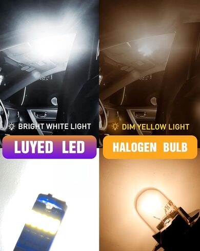 LUYED 10 × 500 لومن ساطع للغاية 9-30 فولت 4014 15-EX شرائح Canbus W5W 194 168 2825 مصابيح LED، أبيض زينون (لمبة 194 LED ساطعة) in Kuwait