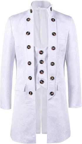 Men Medieval Renaissance Costume -Adults Vampire Cosplay Coat -Victorian Stage Performance tailcoat in Saudi Arabia