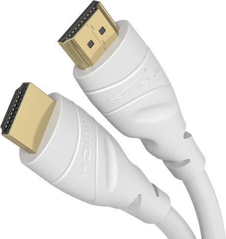كابل HDMI 8K / 4K - 6.6 قدم - مع A.I.S Shielding - مصمم في ألمانيا (يدعم جميع أجهزة HDMI مثل PS5 وXbox وSwitch - 8K@60 هرتز، 4K@120 هرتز، سلك HDMI عالي السرعة مع إيثرنت، أبيض) بواسطة CableDirect in Saudi Arabia