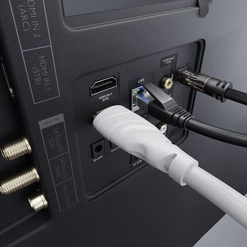 كابل HDMI 8K / 4K - 6.6 قدم - مع A.I.S Shielding - مصمم في ألمانيا (يدعم جميع أجهزة HDMI مثل PS5 وXbox وSwitch - 8K@60 هرتز، 4K@120 هرتز، سلك HDMI عالي السرعة مع إيثرنت، أبيض) بواسطة CableDirect in Saudi Arabia