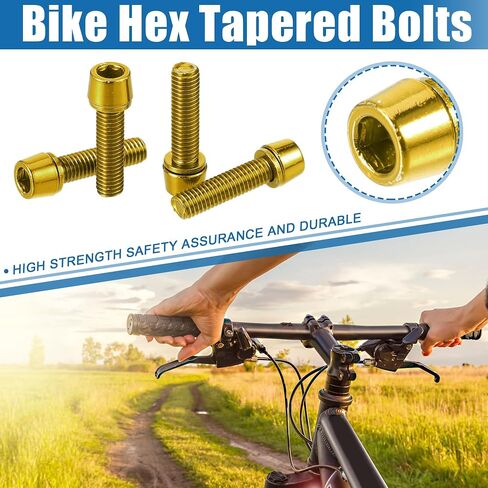 X AUTOHAUX 6 Pcs Bicycle Stem Screws for MTB Bike Bicycle Stem Durable M5x20mm Socket Head Cap Bolts Screws Nuts Steel in Saudi Arabia