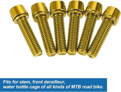 X AUTOHAUX 6 Pcs Bicycle Stem Screws for MTB Bike Bicycle Stem Durable M5x20mm Socket Head Cap Bolts Screws Nuts Steel in Saudi Arabia