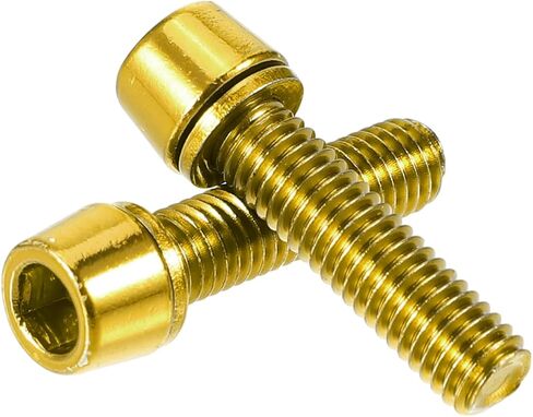 X AUTOHAUX 6 Pcs Bicycle Stem Screws for MTB Bike Bicycle Stem Durable M5x20mm Socket Head Cap Bolts Screws Nuts Steel in Saudi Arabia