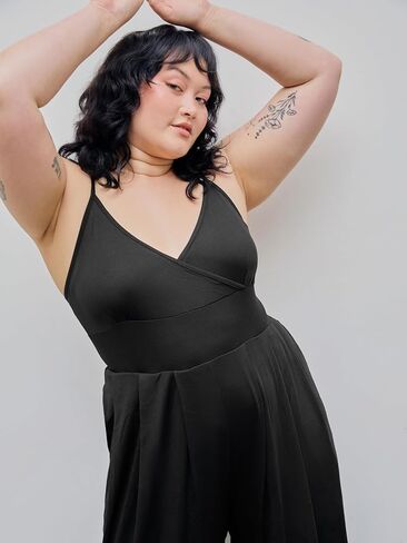 CIDER Women's V-neck Cami Wide Leg Jumpsuit Plus Size in Saudi Arabia