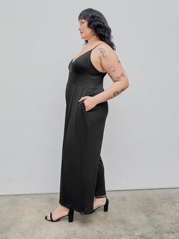 CIDER Women's V-neck Cami Wide Leg Jumpsuit Plus Size in Saudi Arabia
