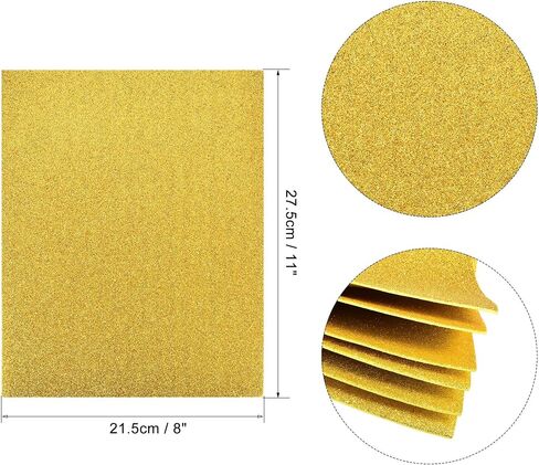 uxcell Dark Yellow Glitter EVA Foam Sheets 11 x 8 Inch 2mm Thick for Crafts DIY Projects 24 Pcs in Saudi Arabia