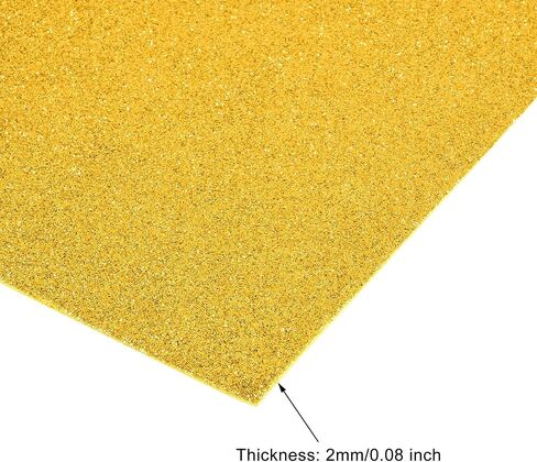 uxcell Dark Yellow Glitter EVA Foam Sheets 11 x 8 Inch 2mm Thick for Crafts DIY Projects 24 Pcs in Saudi Arabia