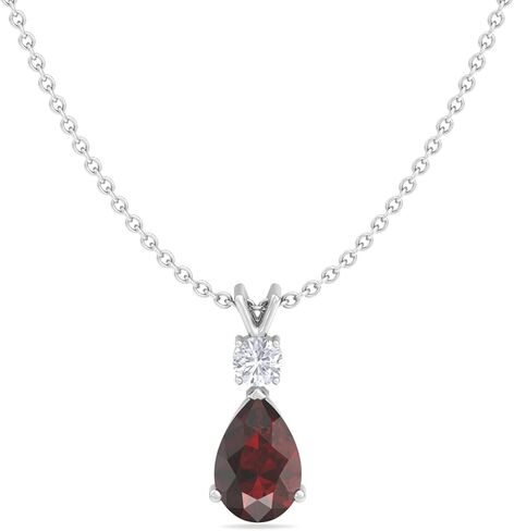 Silver Smile Sterling Silver Jewelry Set For Women With Pear Shaped 7x5mm Gemstone Necklace, 3mm Natural White Topaz, and Matching Pear Shaped Earrings For Her in Saudi Arabia
