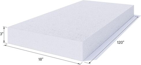 High Density 1 inch Thick, 18 inch Wide, 120 inch Long Upholstery Foam, Cushion Replacement in Saudi Arabia