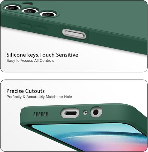 AK for Samsung Galaxy A24 4G Case, Stylish Slim Liquid Silicone Full-Body Protective Cover for Samsung Galaxy A24 4G 6.5 Inch Phone Case (Dark Green) in Saudi Arabia