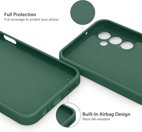 AK for Samsung Galaxy A24 4G Case, Stylish Slim Liquid Silicone Full-Body Protective Cover for Samsung Galaxy A24 4G 6.5 Inch Phone Case (Dark Green) in Saudi Arabia