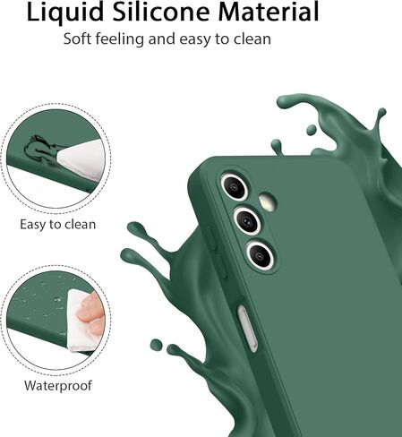AK for Samsung Galaxy A24 4G Case, Stylish Slim Liquid Silicone Full-Body Protective Cover for Samsung Galaxy A24 4G 6.5 Inch Phone Case (Dark Green) in Saudi Arabia