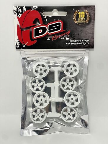 DS Racing 8-Piece White Wheel Rims Set for Kyosho Mini-Z AWD MA020 MA030 RC 1/24 1/28 Mini-Q DRZ GLD 20mm Diameter (8X Narrow Wheels) in Saudi Arabia