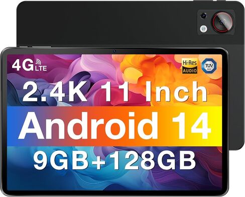 DOOGEE T30SE Android 14 Tablet, 2.4 K 11 Inch Android Tablet with 9GB RAM+128GB ROM+1TB Expand, Octa Core Processor, 8580mAh, Dual 13MP Camera, 4 Speakers, 5G WiFi+4G LTE, BT5.0, GPS, Black in Saudi Arabia