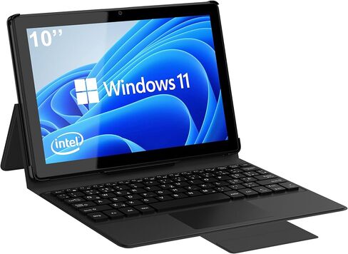 Tibuta 2 in 1 Windows 11 Tablet PC 10.1 Inch IPS 1280 * 800 Intel Celeron N4100 Processor Dual-Mode Linked Keyboard 128G ROM Portable Computer in Kuwait