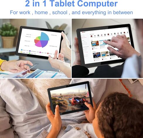 Tibuta 2 in 1 Windows 11 Tablet PC 10.1 Inch IPS 1280 * 800 Intel Celeron N4100 Processor Dual-Mode Linked Keyboard 128G ROM Portable Computer in Kuwait