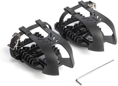ANSJS Toe Cages for Peloton Bike & Peloton Bike+ Pedals Compatible Toe Cage Adapters - Convert Look Delta Pedals on Indoor Exercise Bike to Toe Cages and Straps - Ride with Regular Shoes（ YP02 Black） in Saudi Arabia