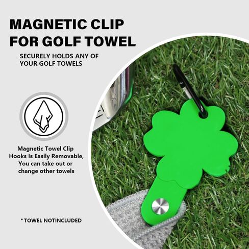 مشبك مغناطيسي من PINMEI لمنشفة الجولف المغناطيسية القابلة للإزالة لمضرب الجولف وحقيبة نادي الجولف (أسود) in Kuwait