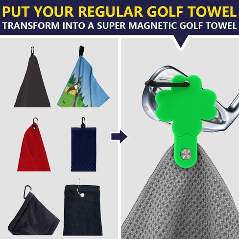 مشبك مغناطيسي من PINMEI لمنشفة الجولف المغناطيسية القابلة للإزالة لمضرب الجولف وحقيبة نادي الجولف (أسود) in Kuwait