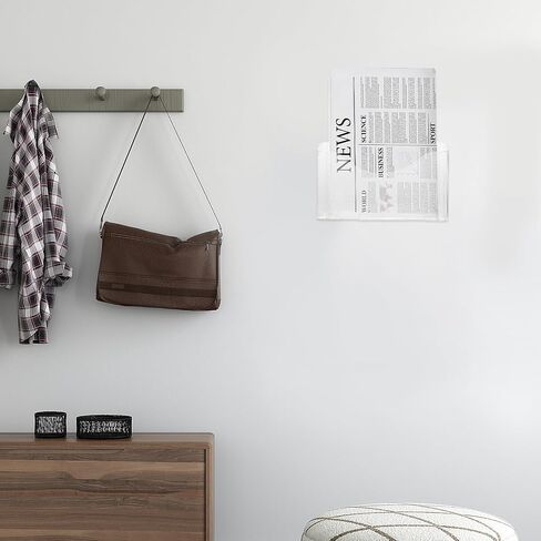 iplusmile Acrylic Wall File Organizer, Clear Wall Mounted File Holder, Plastic Hanging Paper Organizer, Wall Bins for office, School and home, 27.5X23CM in Saudi Arabia